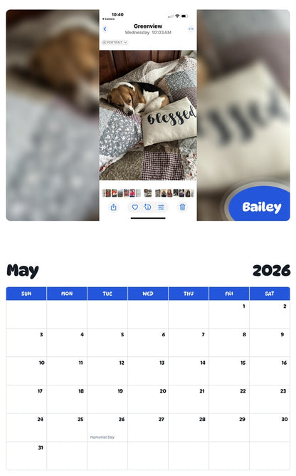2026 - 2027 Bailey - Pawidols Pet Calendar