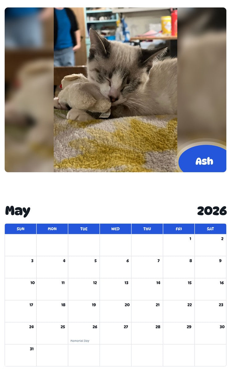 2026 - 2027 Ash - Pawidols Pet Calendar
