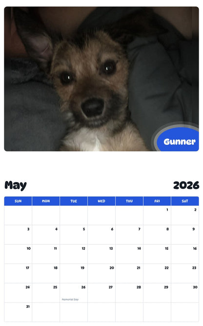 2026 - 2027 Gunner - Pawidols Pet Calendar