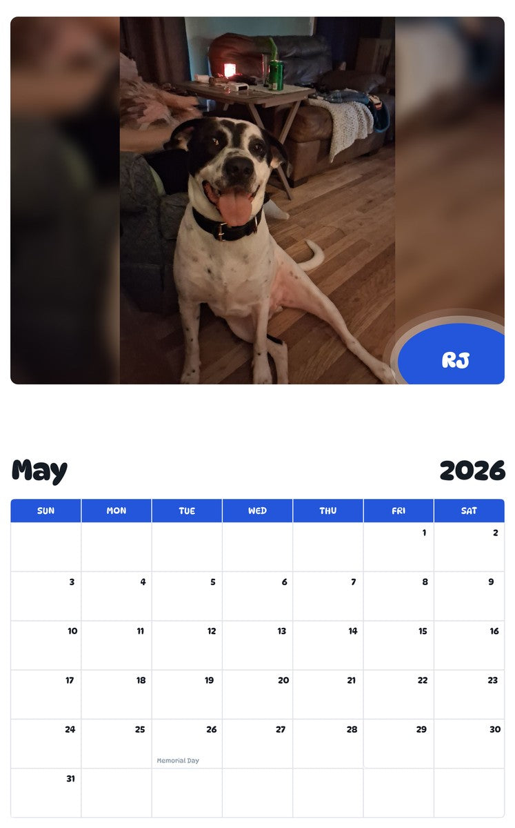 2026 - 2027 RJ - Pawidols Pet Calendar