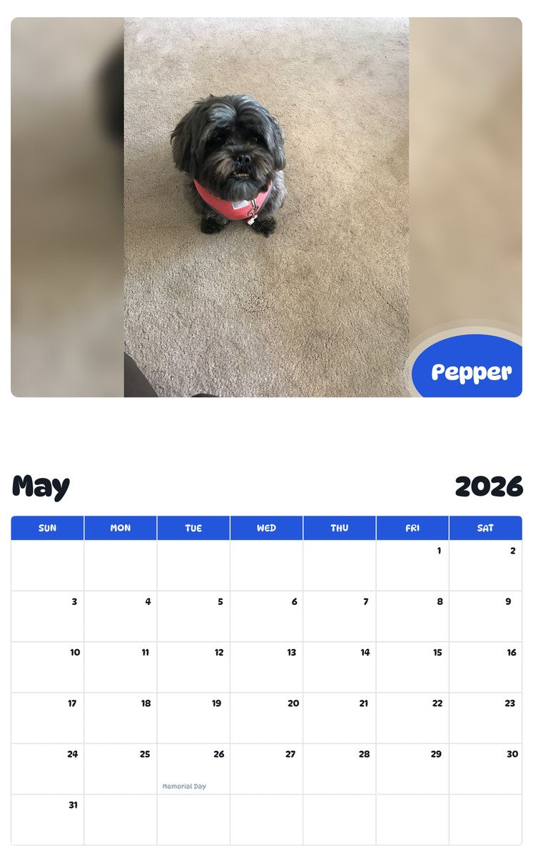 2026 - 2027 Pepper - Pawidols Pet Calendar