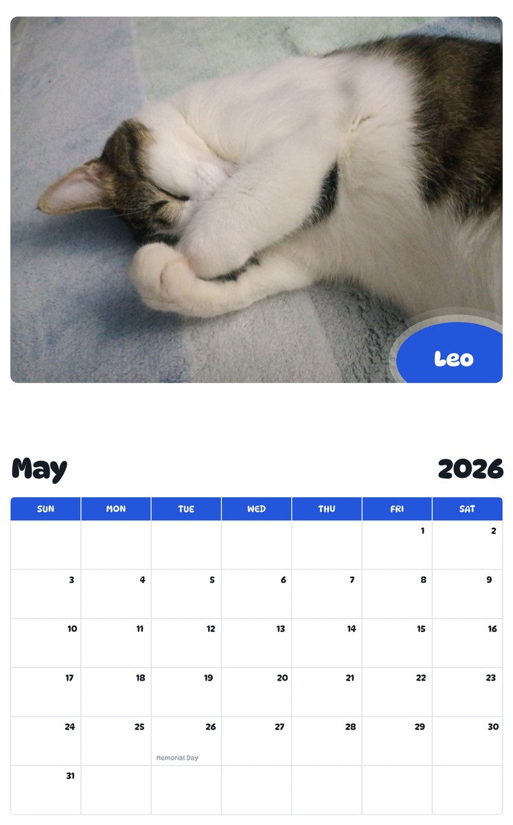 2026 - 2027 Leo - Pawidols Pet Calendar