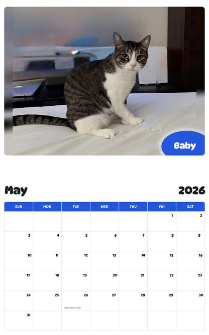 2026 - 2027 Baby - Pawidols Pet Calendar