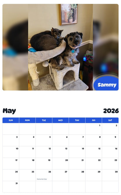 2026 - 2027 Sammy - Pawidols Pet Calendar