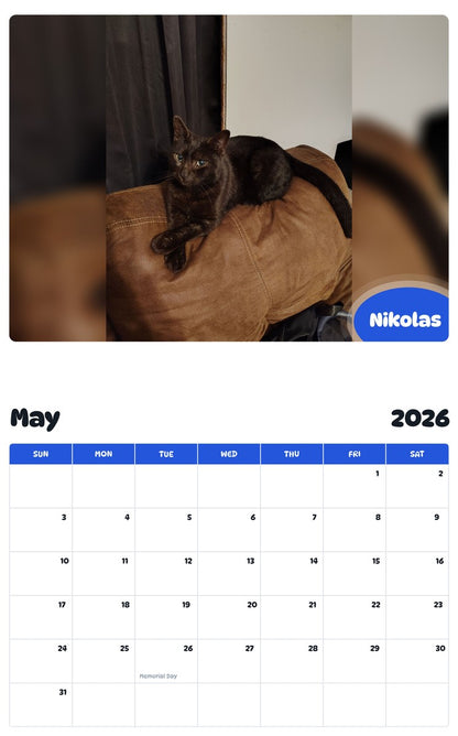 2026 - 2027 Nikolas - Pawidols Pet Calendar