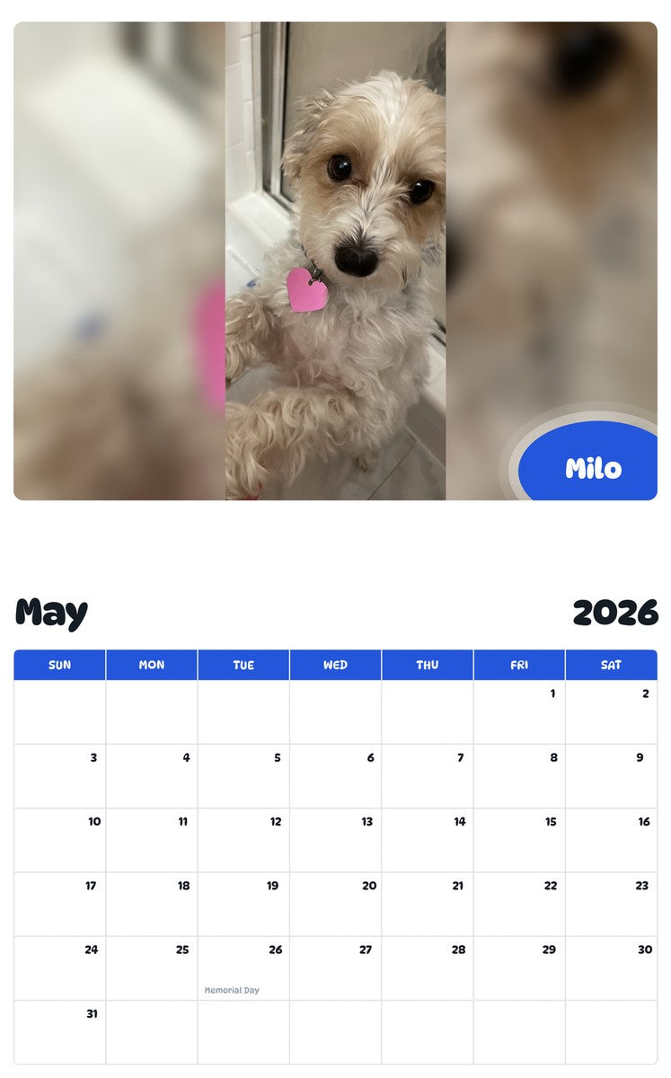 2026 - 2027 Milo - Pawidols Pet Calendar