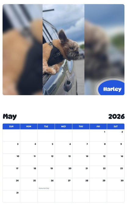 2026 - 2027 Harley - Pawidols Pet Calendar