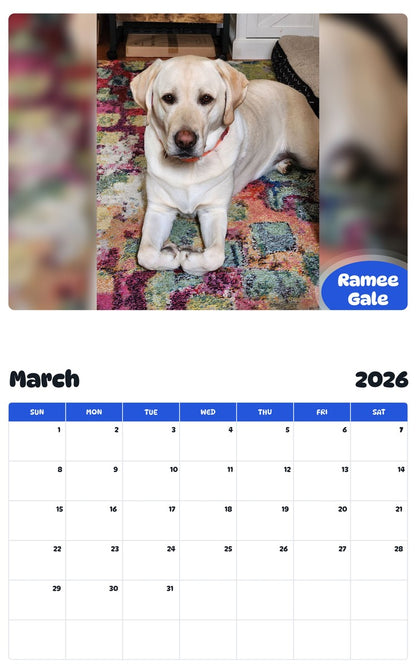 November 2025 - October 2026 Ramee Gale - Pawidols Pet Calendar