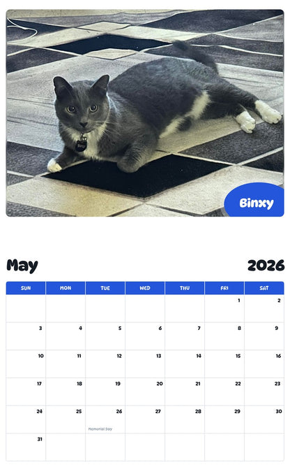 2026 - 2027 Binxy - Pawidols Pet Calendar