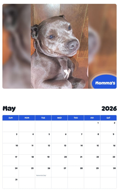2026 - 2027 Momma's - Pawidols Pet Calendar