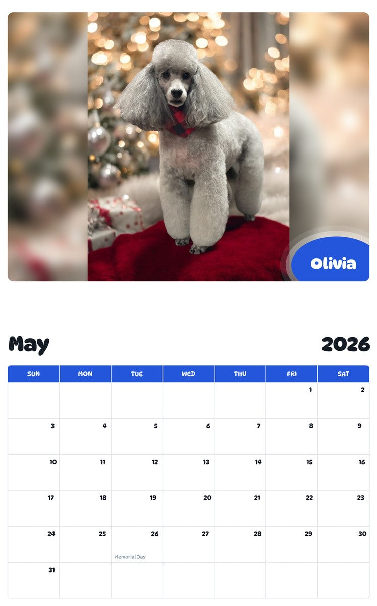 2026 - 2027 Olivia - Pawidols Pet Calendar