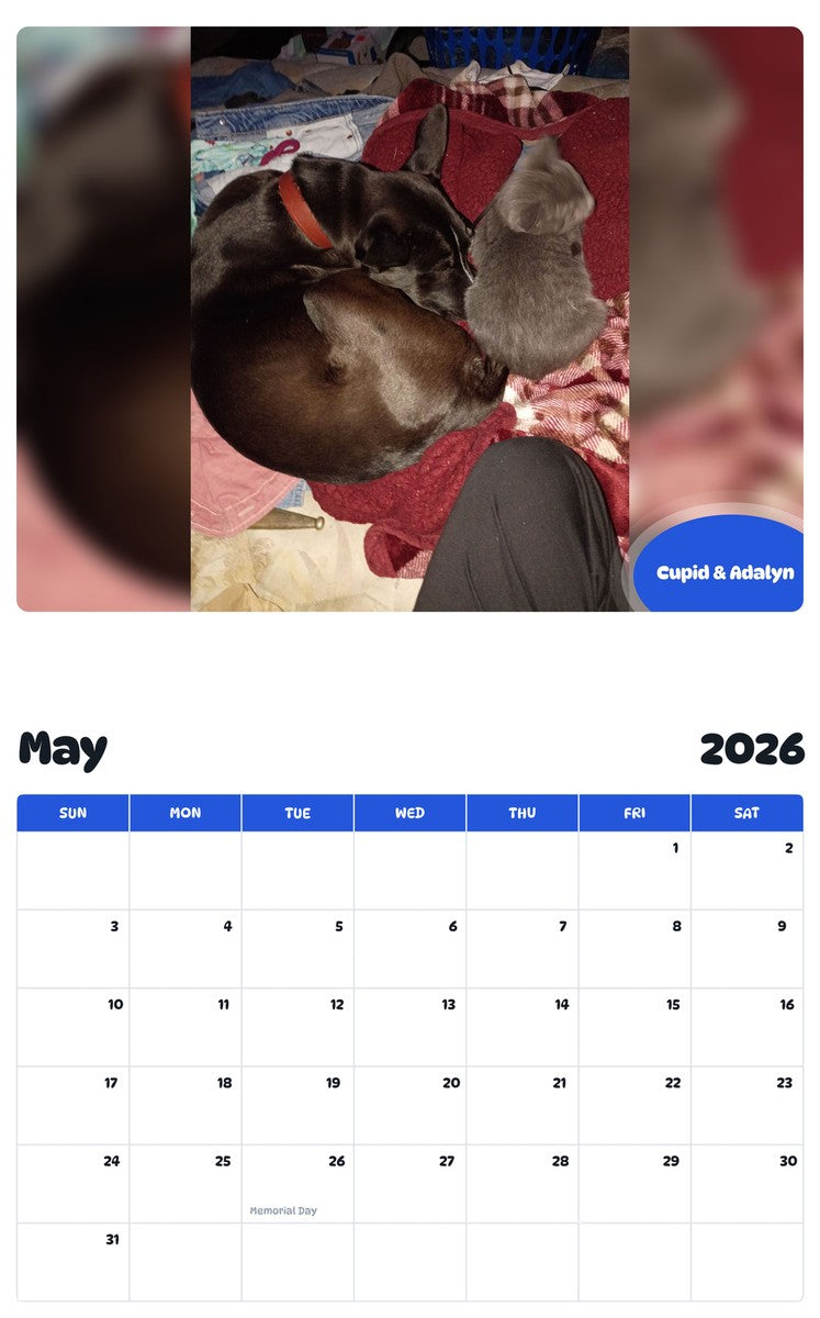 2026 - 2027 Cupid & Adalyn - Pawidols Pet Calendar