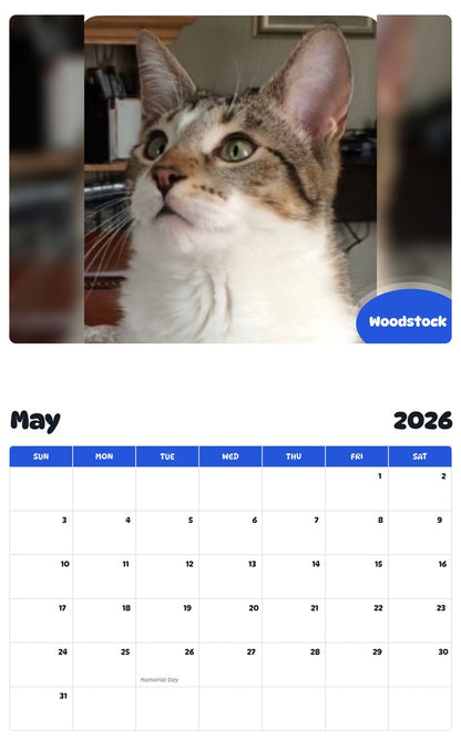 2026 - 2027 Woodstock - Pawidols Pet Calendar