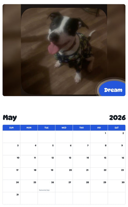 2026 - 2027 Dream - Pawidols Pet Calendar