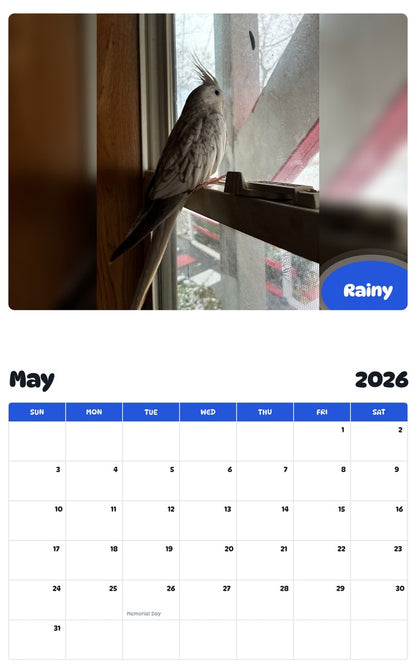 2026 - 2027 Rainy - Pawidols Pet Calendar