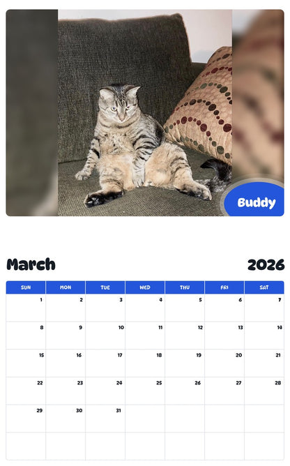 November 2025 - October 2026 Buddy - Pawidols Pet Calendar