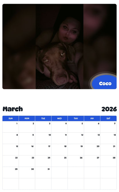 November 2025 - October 2026 Coco - Pawidols Pet Calendar