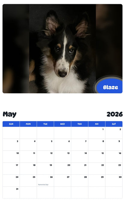 2026 - 2027 Blaze - Pawidols Pet Calendar