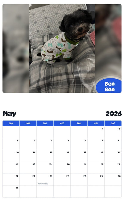 2026 - 2027 Ben Ben - Pawidols Pet Calendar