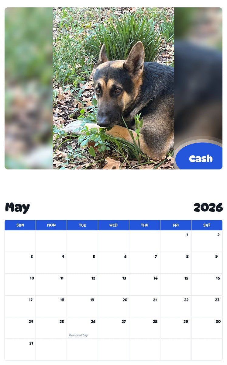2026 - 2027 Cash - Pawidols Pet Calendar