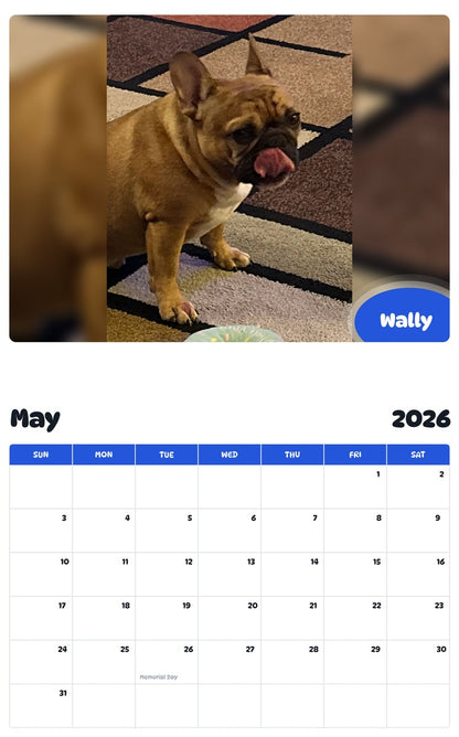 2026 - 2027 Wally - Pawidols Pet Calendar
