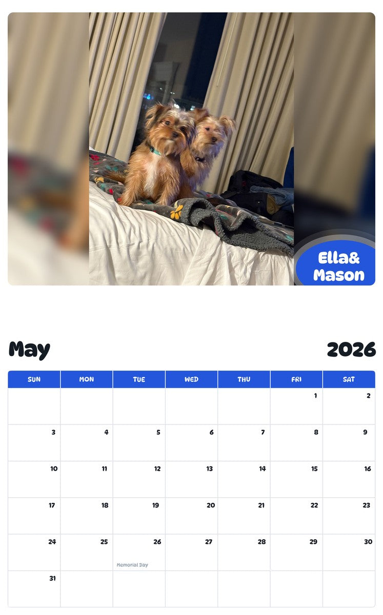 2026 - 2027 Ella& Mason - Pawidols Pet Calendar