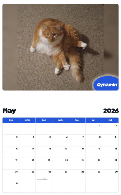 2026 - 2027 Cynamin - Pawidols Pet Calendar