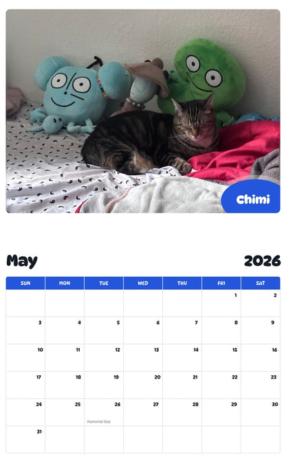 2026 - 2027 Chimi - Pawidols Pet Calendar