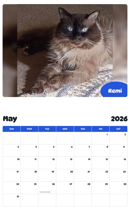 2026 - 2027 Remi - Pawidols Pet Calendar