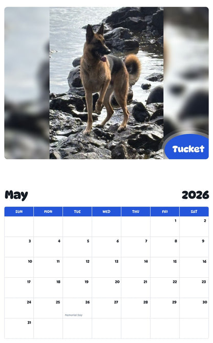 2026 - 2027 Tucket - Pawidols Pet Calendar