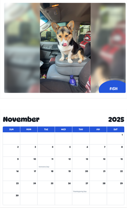 July 2025 - June 2026 Fish - Pawidols Pet Calendar
