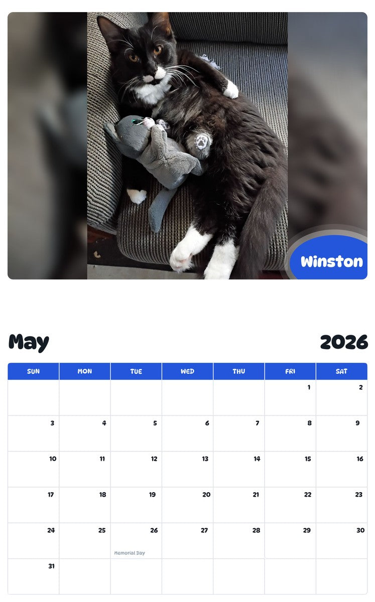 2026 - 2027 Winston - Pawidols Pet Calendar