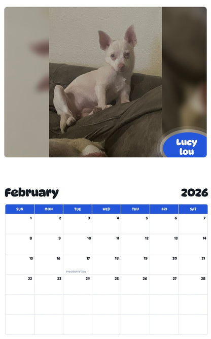 October 2025 - September 2026 Lucy lou - Pawidols Pet Calendar