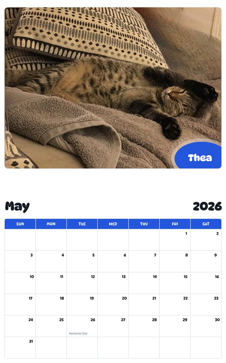2026 - 2027 Thea - Pawidols Pet Calendar