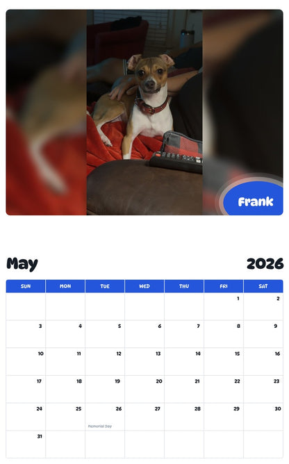 2026 - 2027 Frank - Pawidols Pet Calendar
