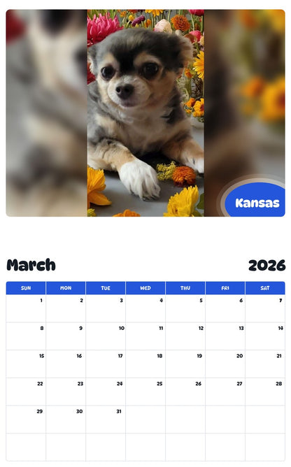 November 2025 - October 2026 Kansas - Pawidols Pet Calendar