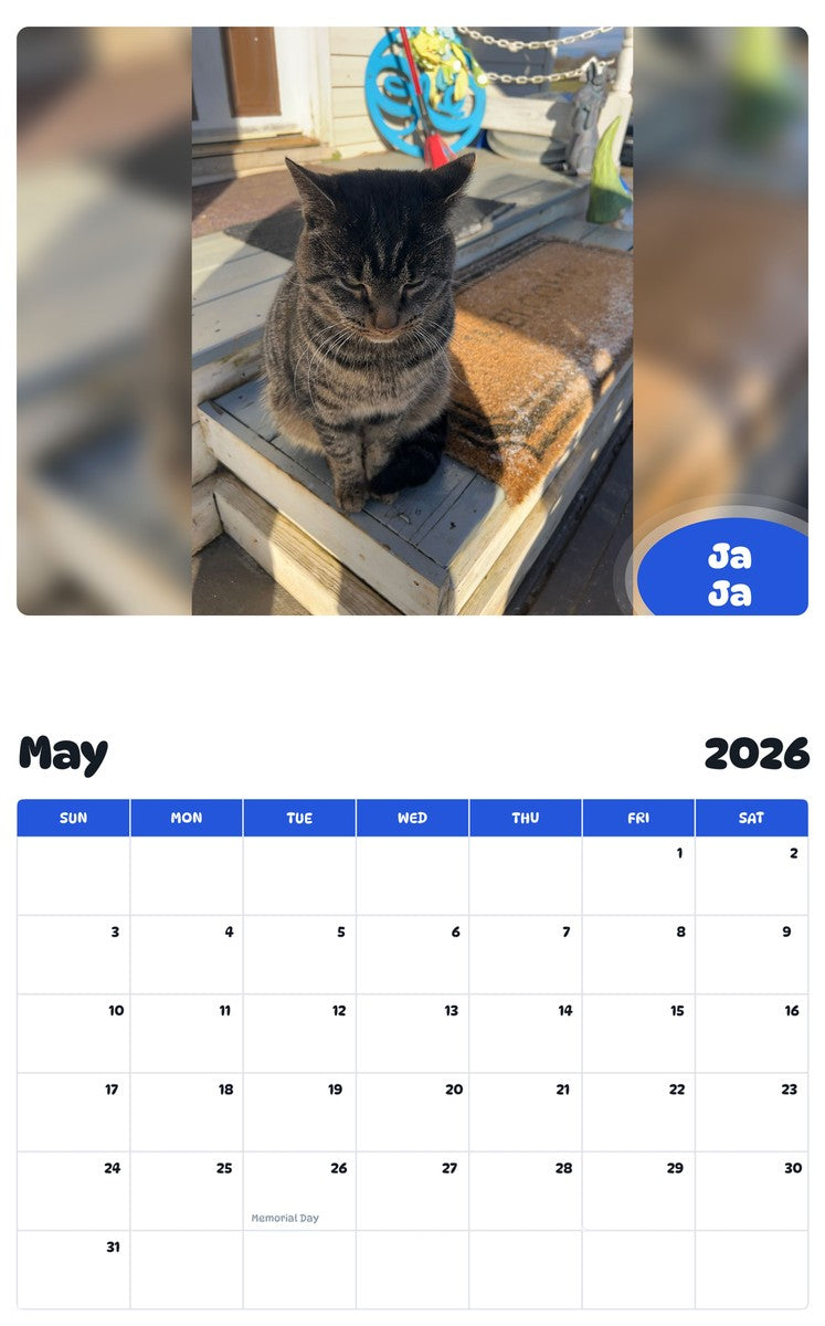 2026 - 2027 Ja Ja - Pawidols Pet Calendar