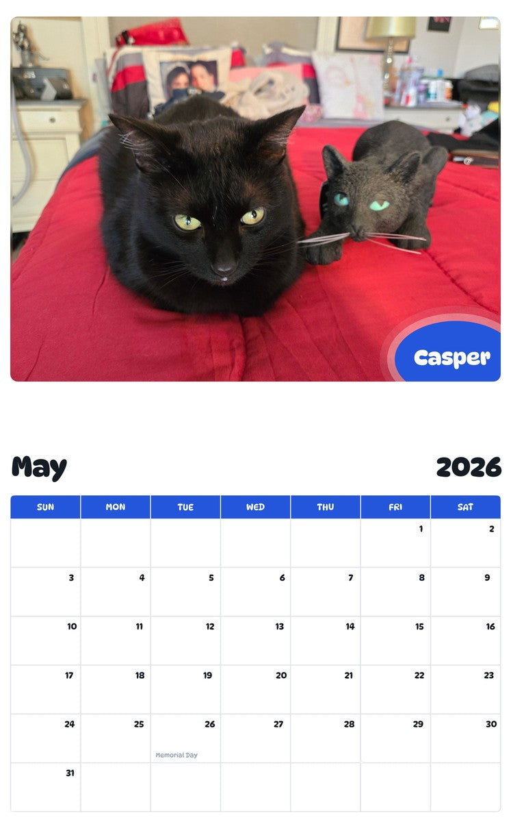 2026 - 2027 Casper - Pawidols Pet Calendar