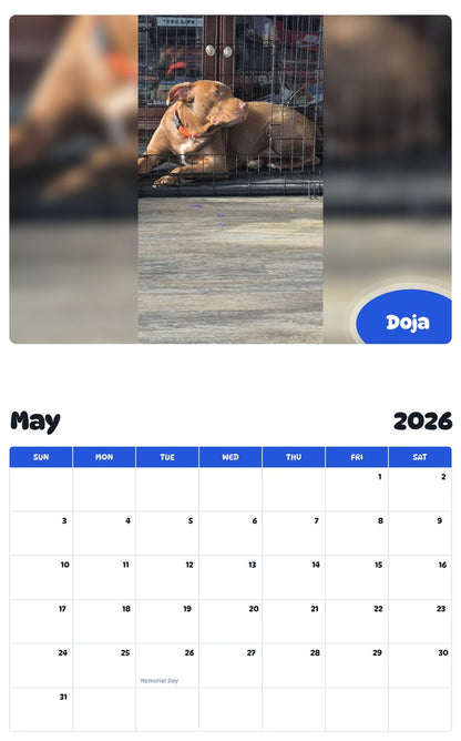 2026 - 2027 Doja - Pawidols Pet Calendar