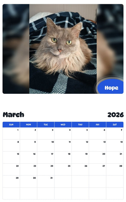 November 2025 - October 2026 Hope - Pawidols Pet Calendar