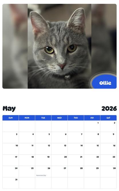 2026 - 2027 Ollie - Pawidols Pet Calendar