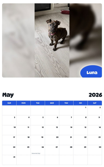 2026 - 2027 Luna - Pawidols Pet Calendar