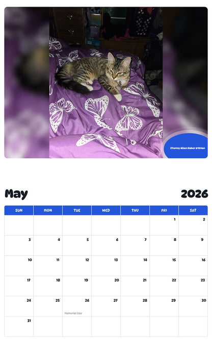 2026 - 2027 Stormy Allen Baker O'Brien - Pawidols Pet Calendar