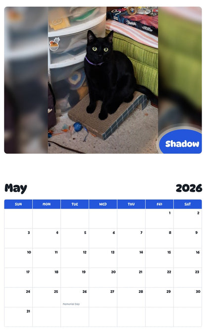 2026 - 2027 Shadow - Pawidols Pet Calendar