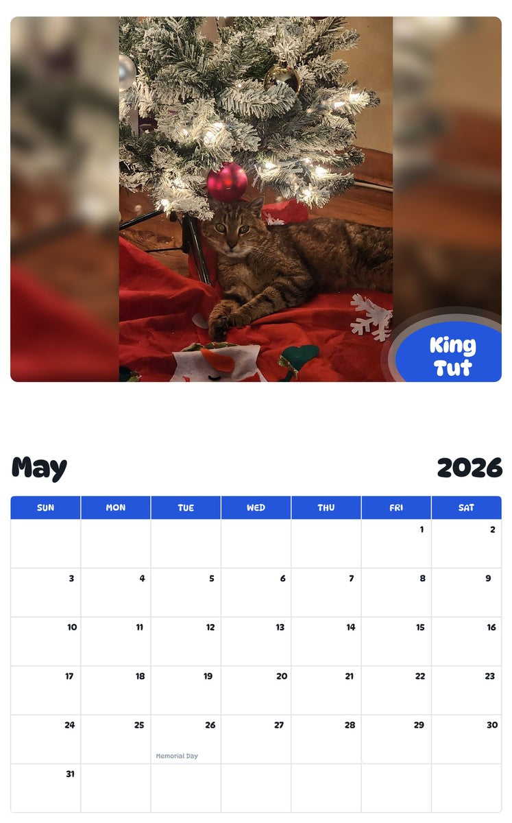 2026 - 2027 King Tut - Pawidols Pet Calendar