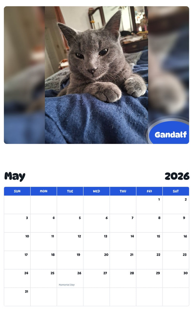 2026 - 2027 Gandalf - Pawidols Pet Calendar
