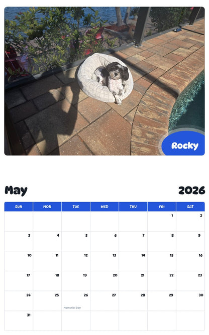 2026 - 2027 Rocky - Pawidols Pet Calendar