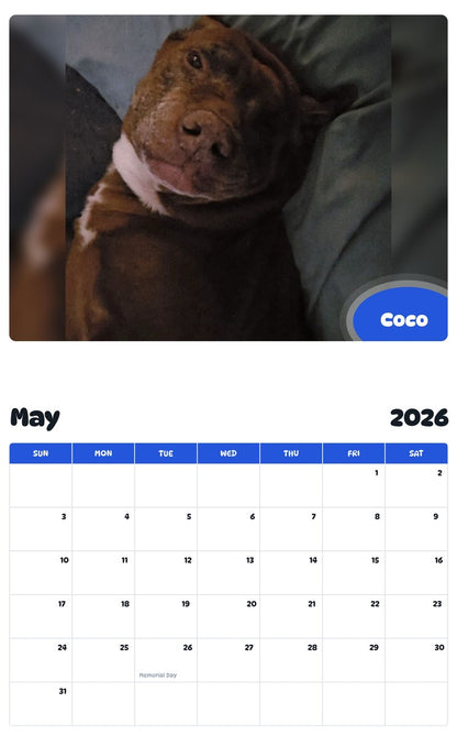 2026 - 2027 Coco - Pawidols Pet Calendar