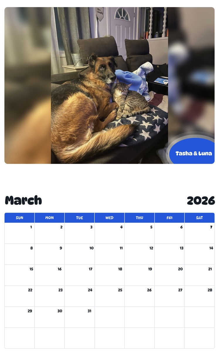 November 2025 - October 2026 Tasha & Luna - Pawidols Pet Calendar