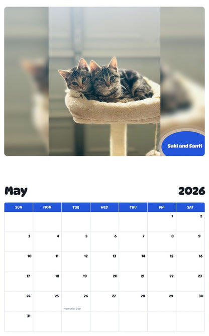 2026 - 2027 Suki and Santi - Pawidols Pet Calendar